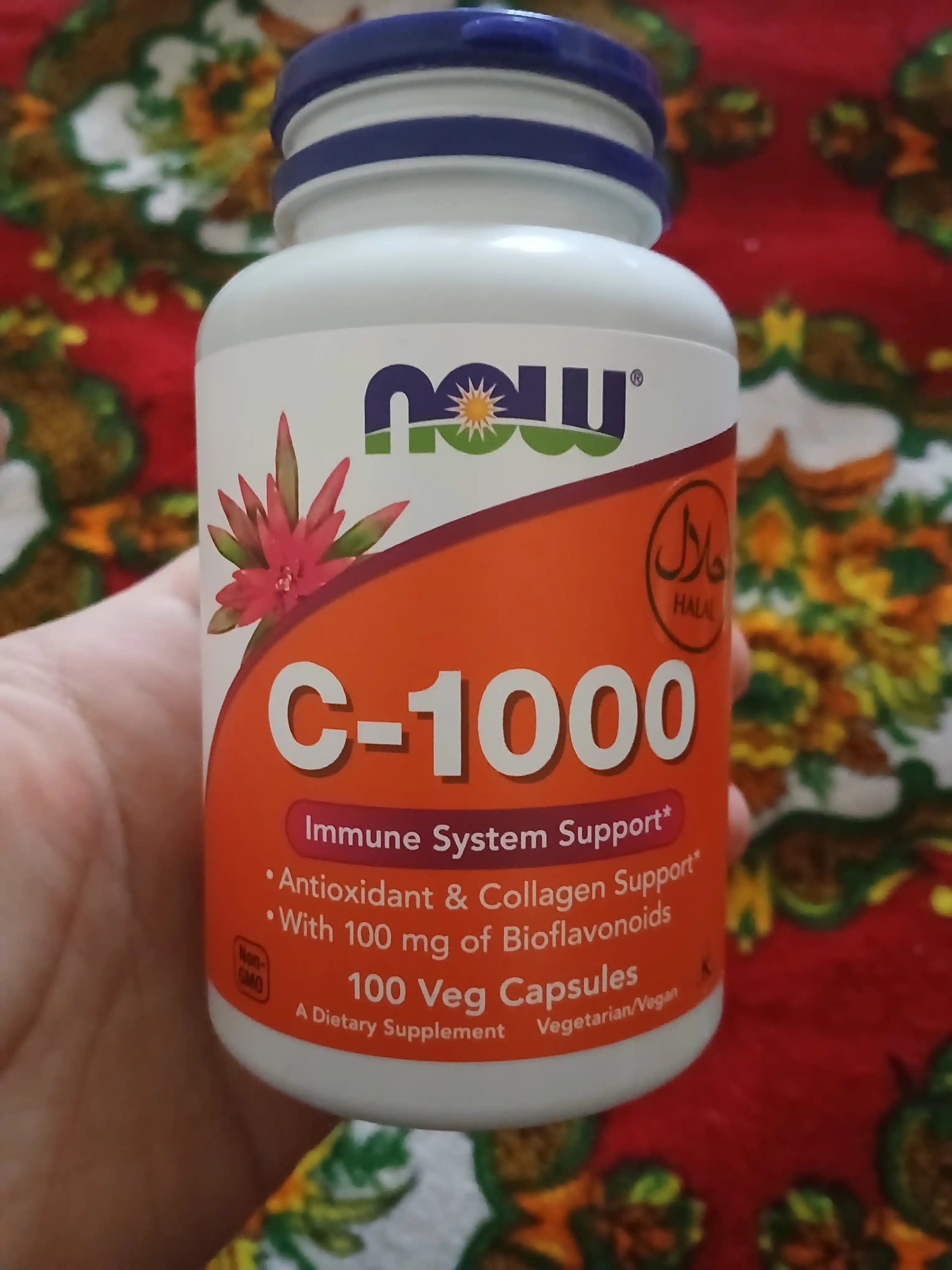 NOW Supplements, Vitamin C 500 mg va 1000 mg na'matak bilan, Halol
