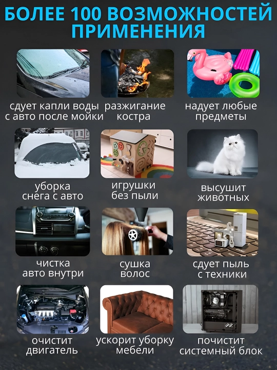 Ultra quvvatli havo puflagich, akkumulyatorli