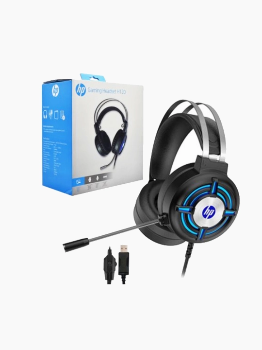 Simli, o'yin quloqchinlar, HP h120 eshitish vositasi, mikrofon va Jek 3'5+ USB nuri bilan