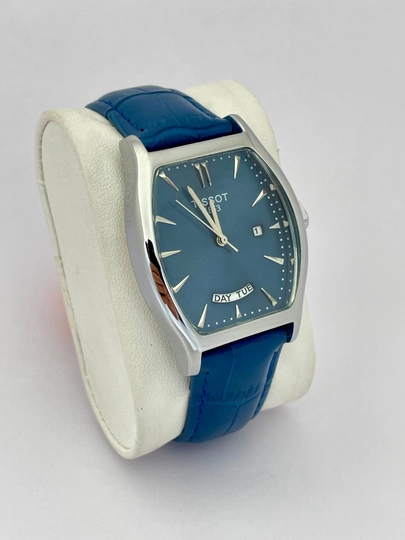 Мужские наручные часы TISSOT, классического стиля, с ремешком из эко-кожи — IWATCHE-80W0077-ТЕМНСИН