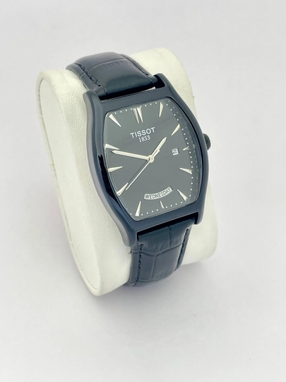 Мужские наручные часы TISSOT, классического стиля, с ремешком из эко-кожи — IWATCHE-80W0077-ХРОМ