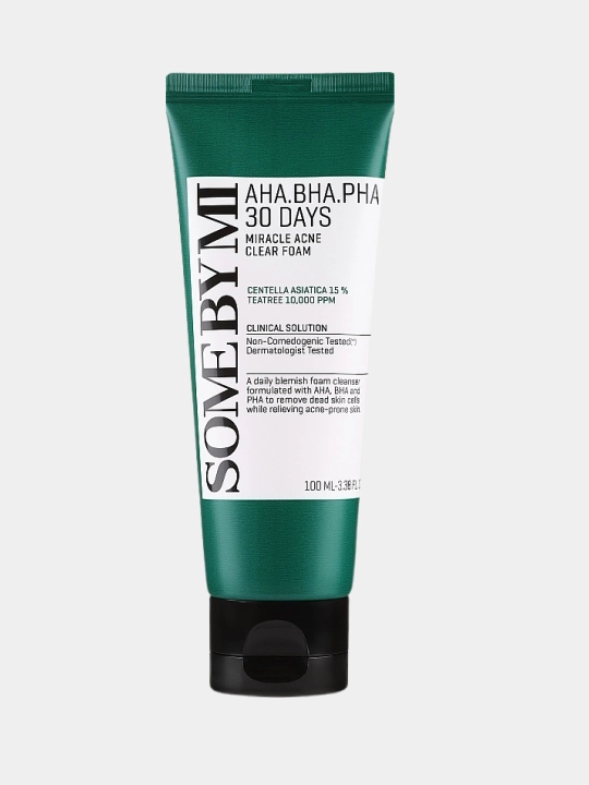 Пенка для проблемной кожи AHA/BHA/PHA 30 days miracle acne clear foam, 100 мл - 