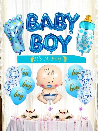 Воздушный шар из фольги BABY BOY и BABY GIRL, комплект для гендерной вечеринки и роддома