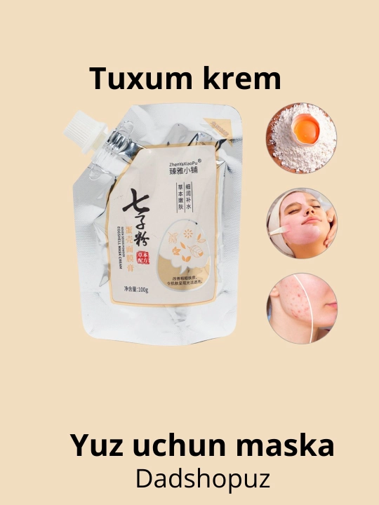 Yuz uchun tuxumli niqob, niqob, yuz yuvish vositasi