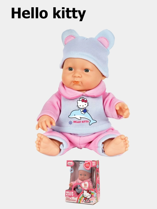 Интерактивная кукла Карапуз Hello Kitty, 24 см, ​HELLO KITTY смеется и болтает - 