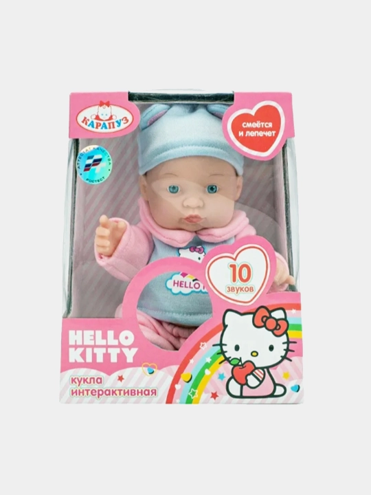 Интерактивная кукла Карапуз Hello Kitty, 24 см, ​HELLO KITTY смеется и болтает