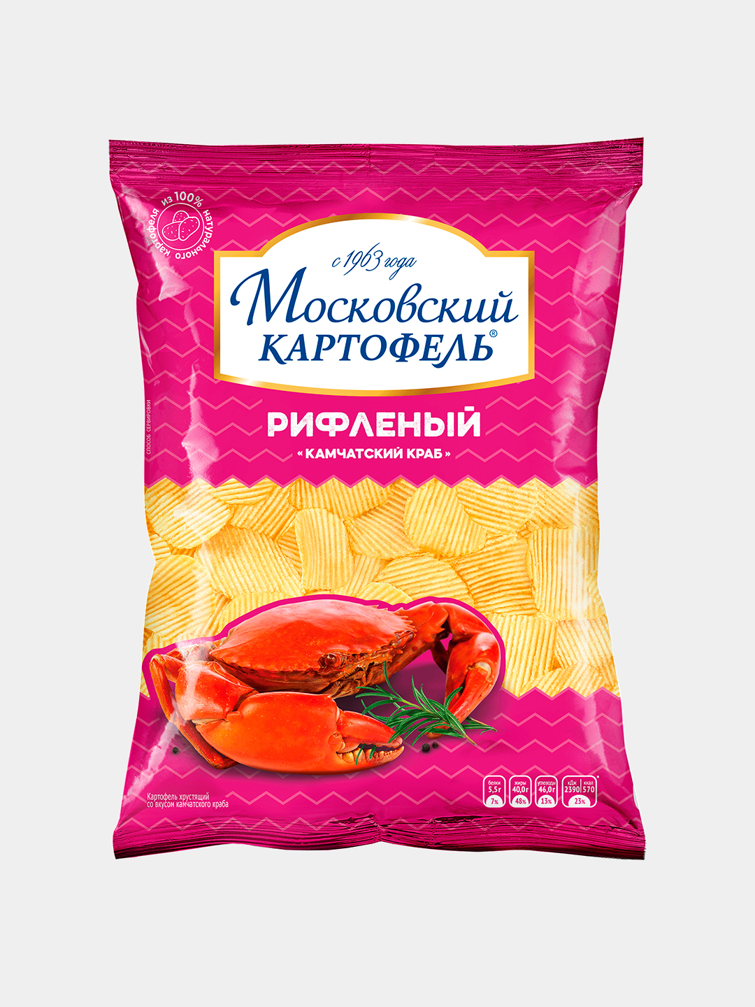 Chipslar "Moskva kartoshkasi" krab ta’mi bilan, 120 g - 
