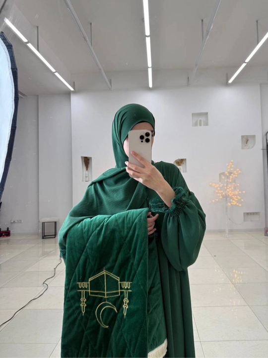 Платье Абая, химар, коврик для намаза, четки, подарочный комплект в Каробке
