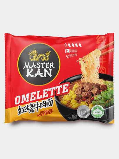Лапша быстрого приготовления Master Kan, с омлетом, пакет, 110 г — MISTRAL-P17D590