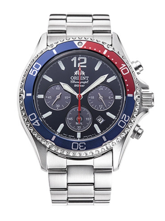 Orient RA-TX0201L10B Mako Chronograph quyoshli erkaklar soati 43mm 20ATM - 