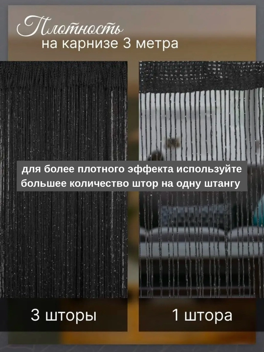 Нитяные шторы лапша, кисея, тюль, с люрексом, разноцветные, размер 100 см на 200 см