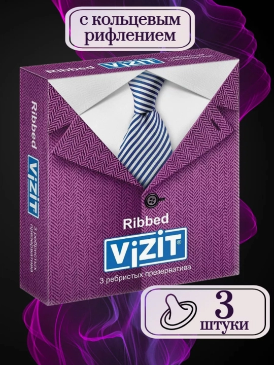 Vizit Ribbed, Dotted, Classic, Ultra Light prezervativlari – 3 va 12 dona