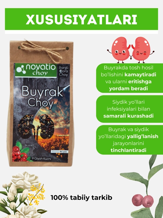 Buyrak choy, Novatio 100 g