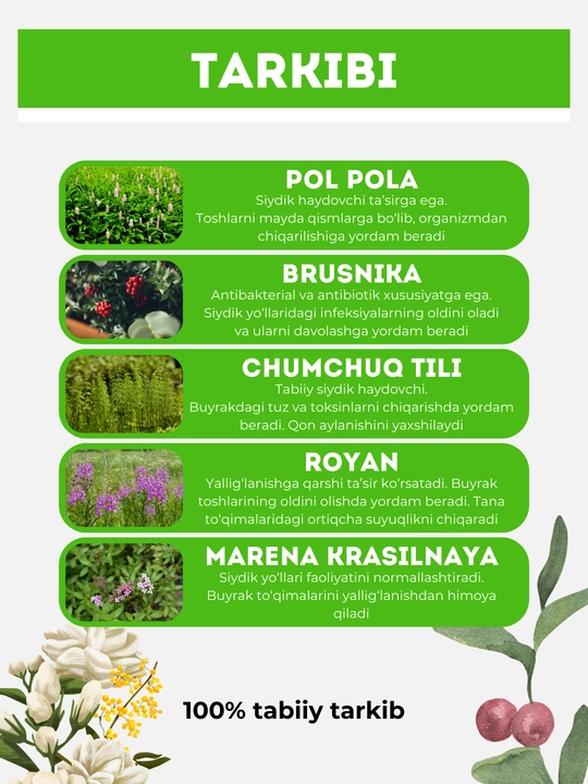 Buyrak choy, Novatio 100 g