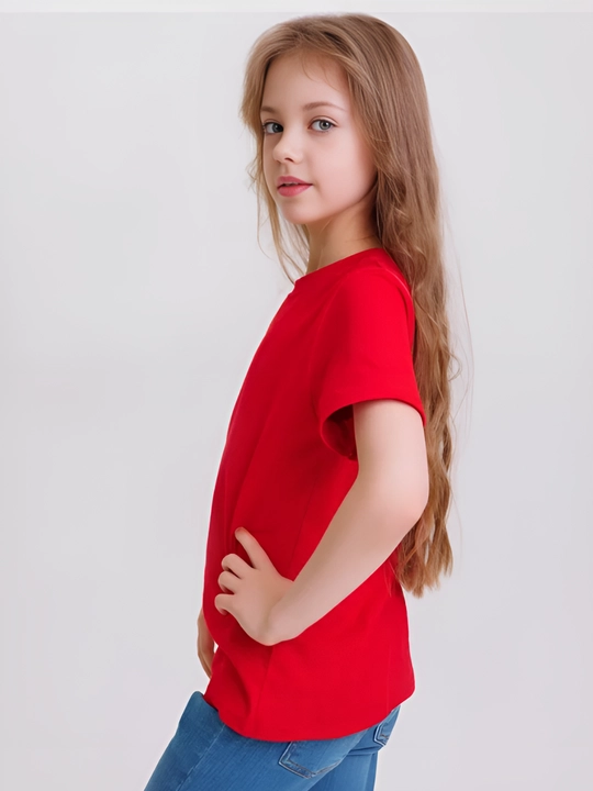 Футболка детская для мальчиков и девочек, однотонная базовая футболка, 100% хлопок