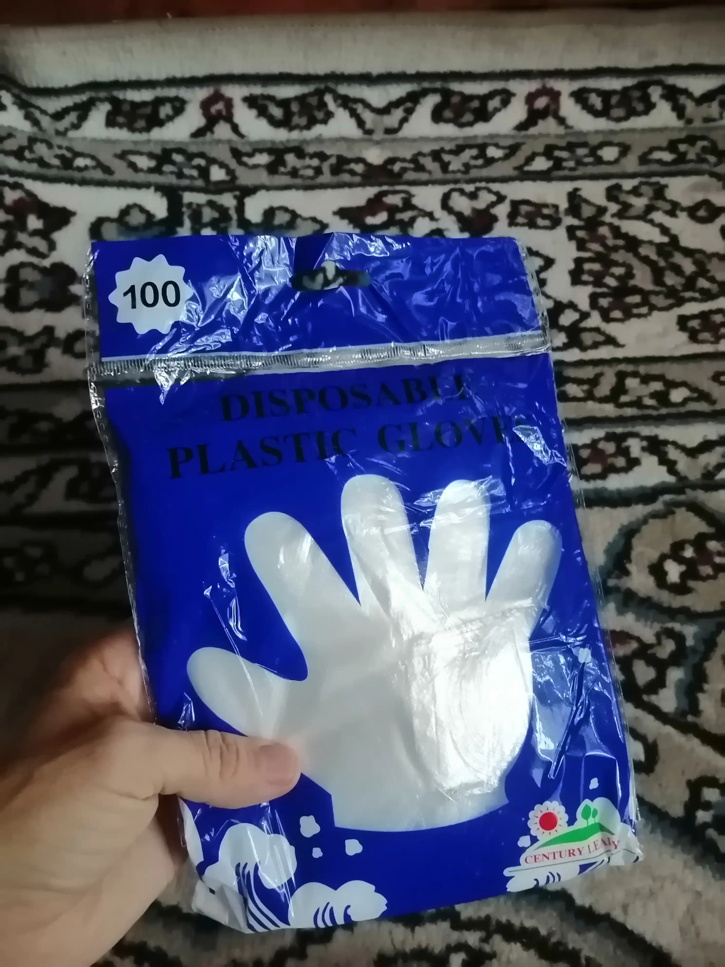 Bir martali ishlatiladigan polietilen qo'lqoplar, M o'lchami, 50 juft, 100 dona