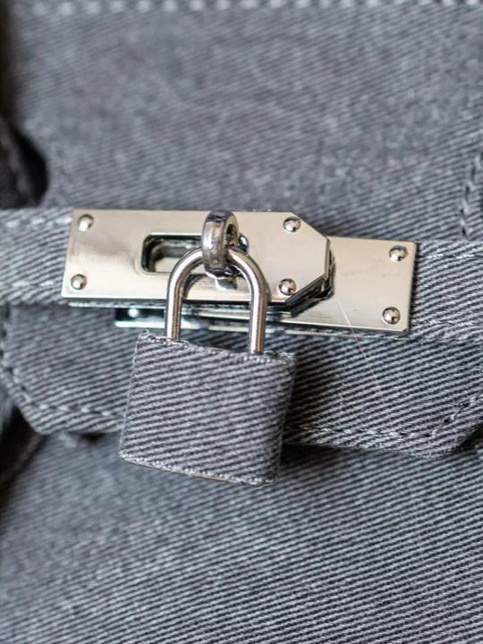 Ayollar uchun Hermes Birkin uslubidagi jinsi sumka, qulfli, yelka orqali, cross-bodi