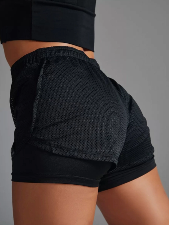 Ayollar sport shortilari velosipedlari, fitnes uchun, ikki qavatli