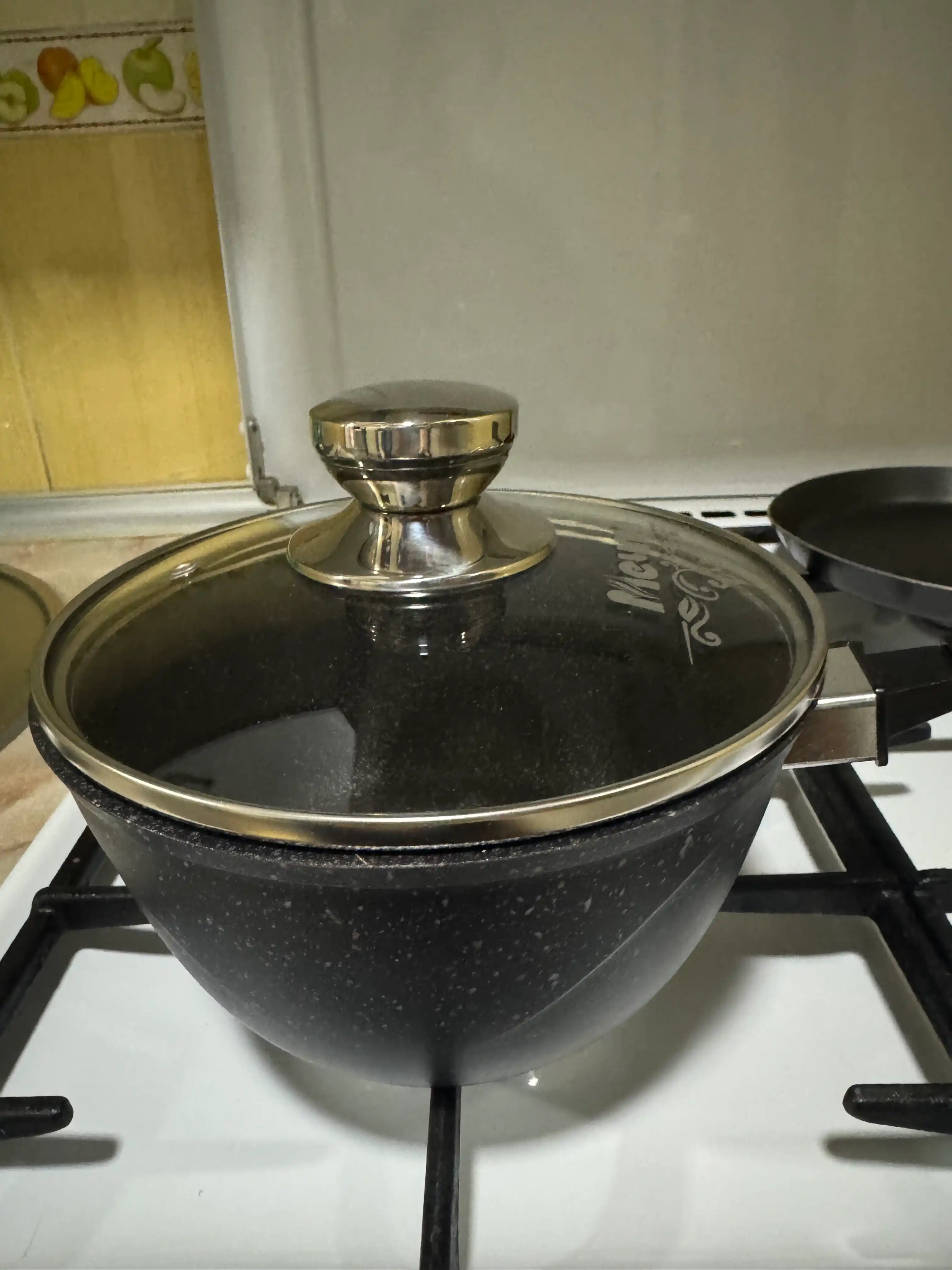 Ковш со съёмной ручкой и крышкой, посуда бренда Мечта, серия Granit Star ultra