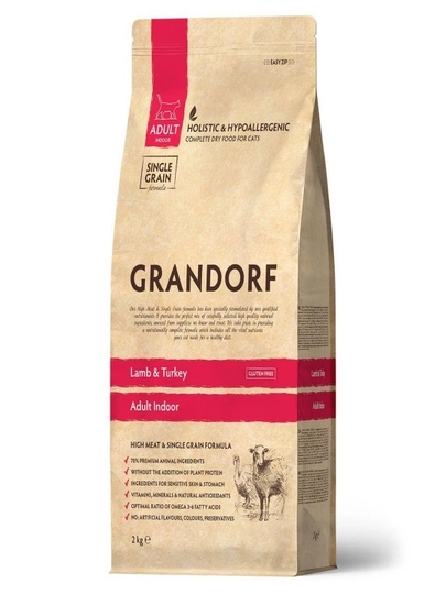 Сухой корм для кошек Grandorf Cat lamb&turkey indoor, 2 кг