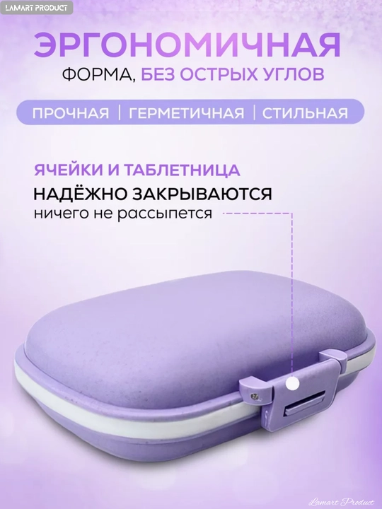 Таблетница, контейнер для бадов, лекарств и витаминов, органайзер портативный для таблеток