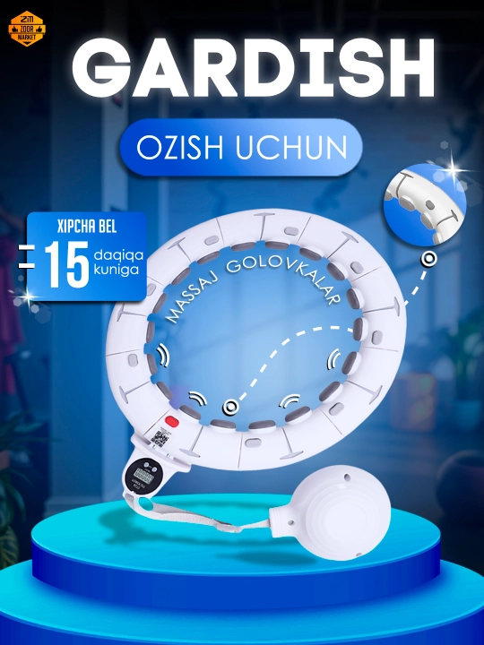 Ozish va fitnes uchun massajli hulahup, sozlanadigan va 360 aylanish hisoblagichi bilan