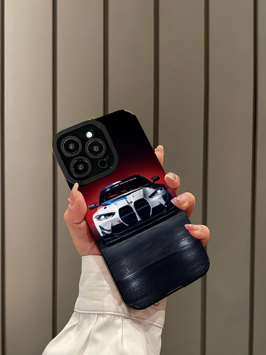 IPhone 11/12/13/14/15/16 Pro, Pro Max - BMW, Mercedes va Porsche logotip silikon chexollar 