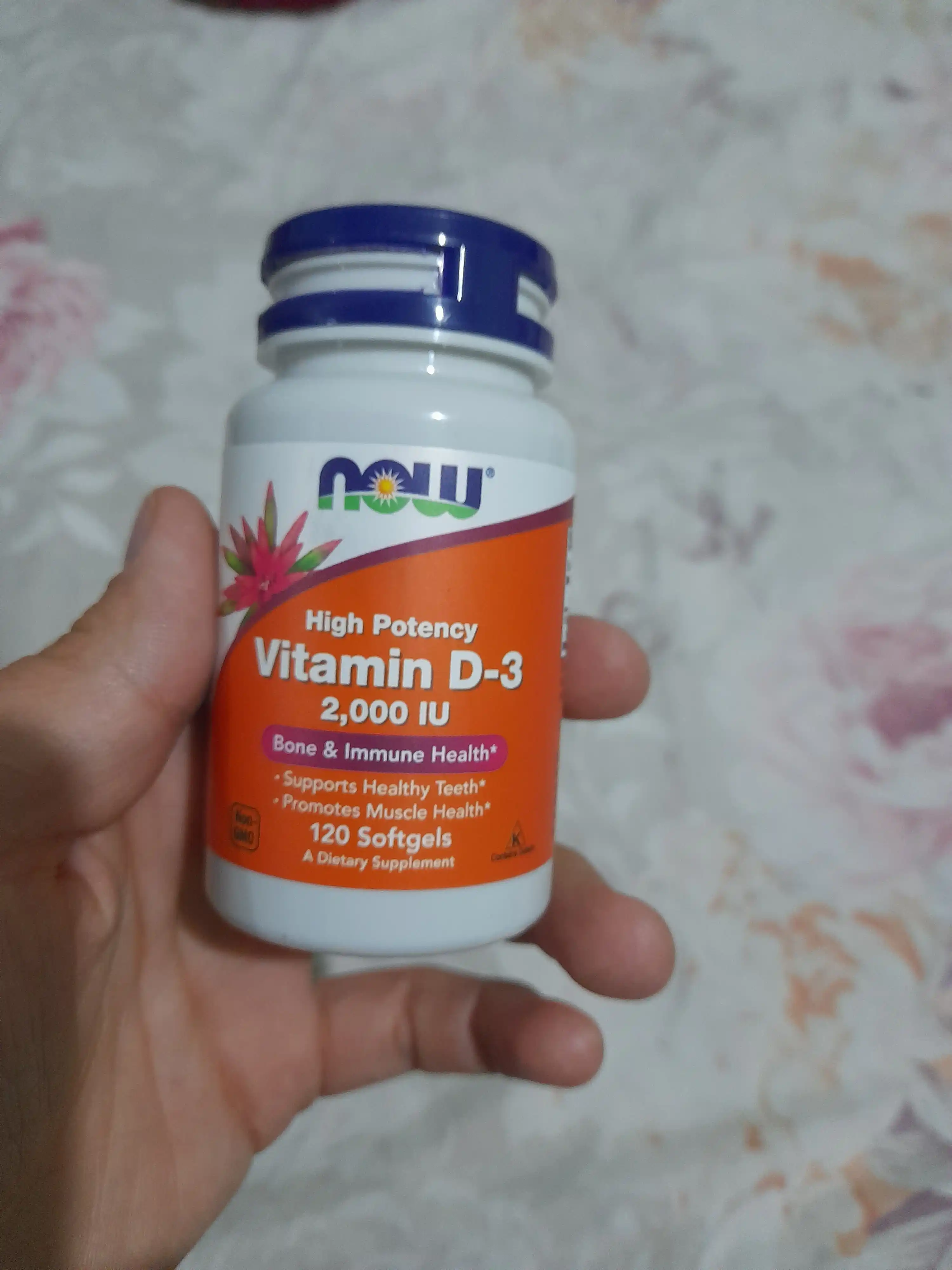 Vitaminlar D3 Now Foods, 2000 IU, 50 mkg, 120 kapsula