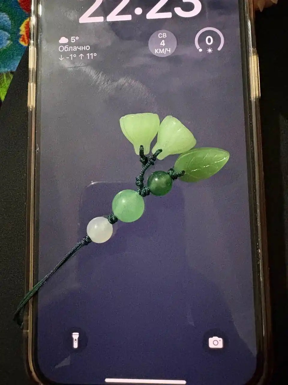 Mobil telefon uchun brelok, tabiiy nefrit