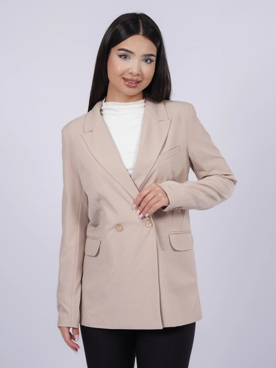 Ayollar ko'ylagi, klassik, uzun, ikki ko'krak pidjak jaket
