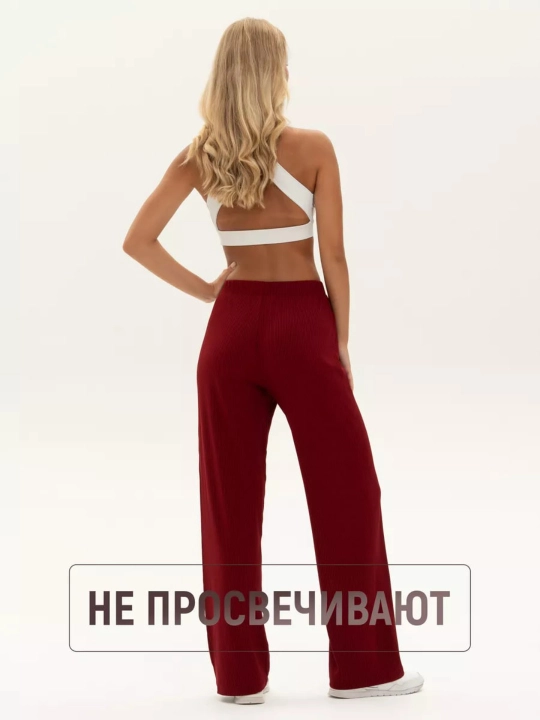 Брюки палаццо, домашние с завышенной талией