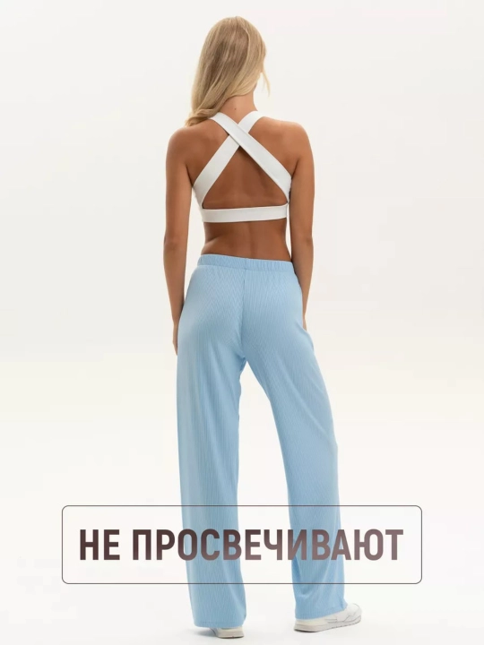 Брюки палаццо, домашние с завышенной талией