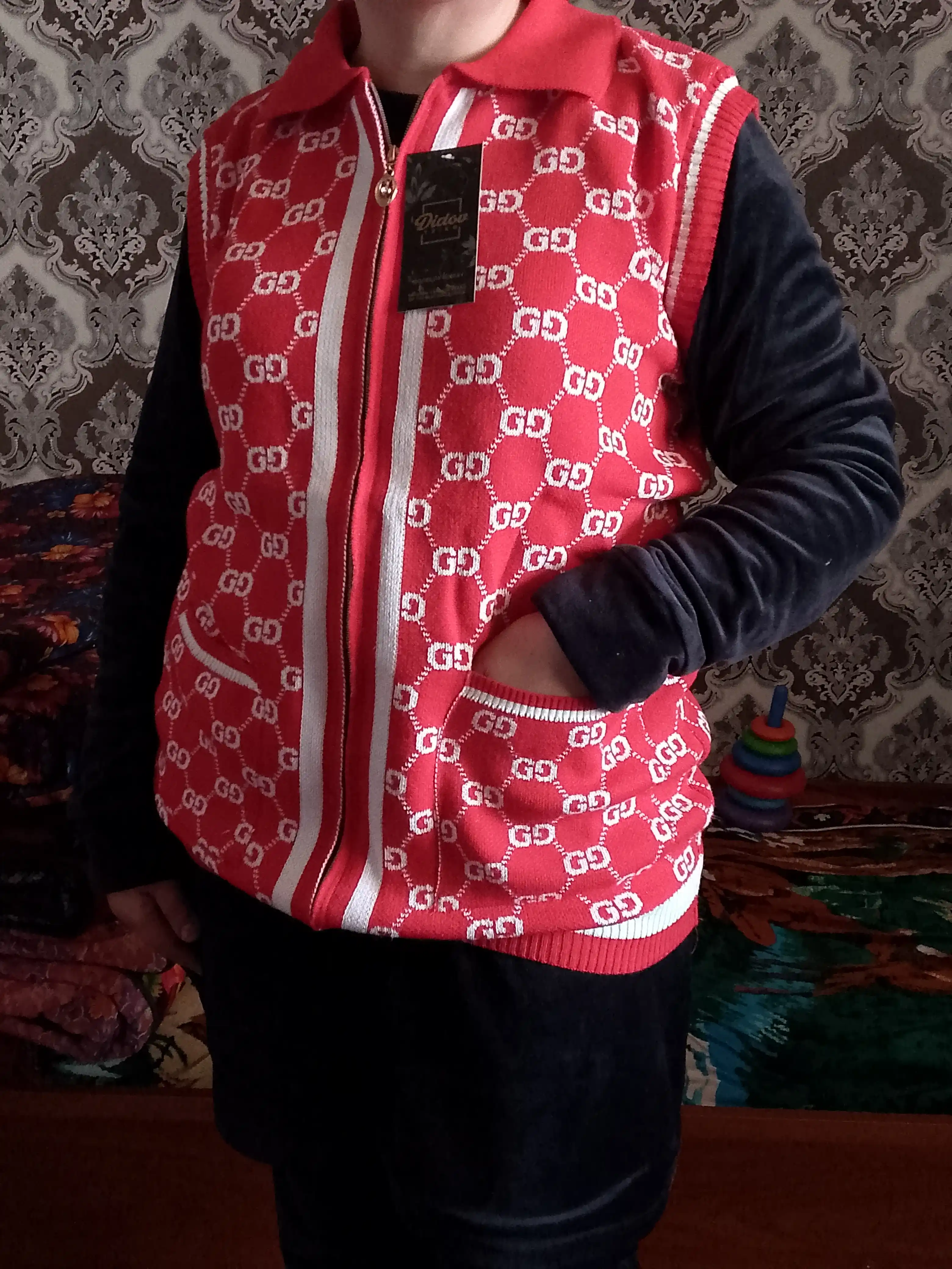Qulf va yoqali Didov Triko, ayollar nimchasi, kundalik kiyim uchun, zamonaviy, oversize