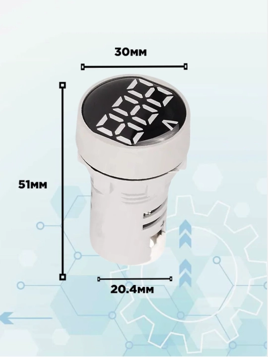 Raqamli voltmetr AC 50-500V, o‘rnatiladigan, oq, LED displey