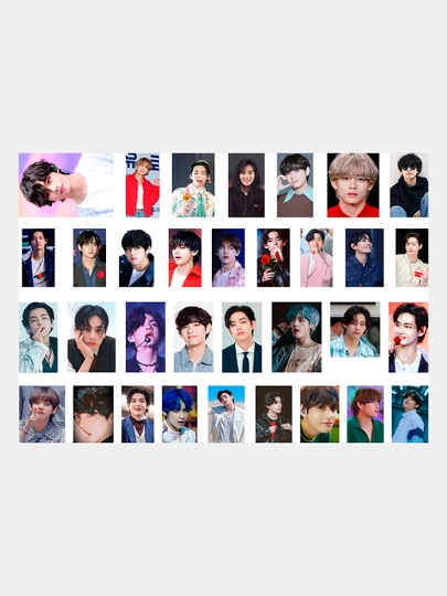 Стикеры BTS K-pop, 30 шт — NARU-BTS2-СИНИЙ