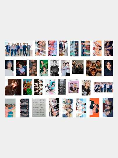 Стикеры BTS K-pop, 30 шт — NARU-BTS2-БАГРОВ