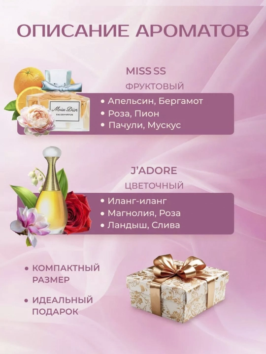 Подарочный набор духов Les Parfumes, для женщин и девочек, 5 в 1