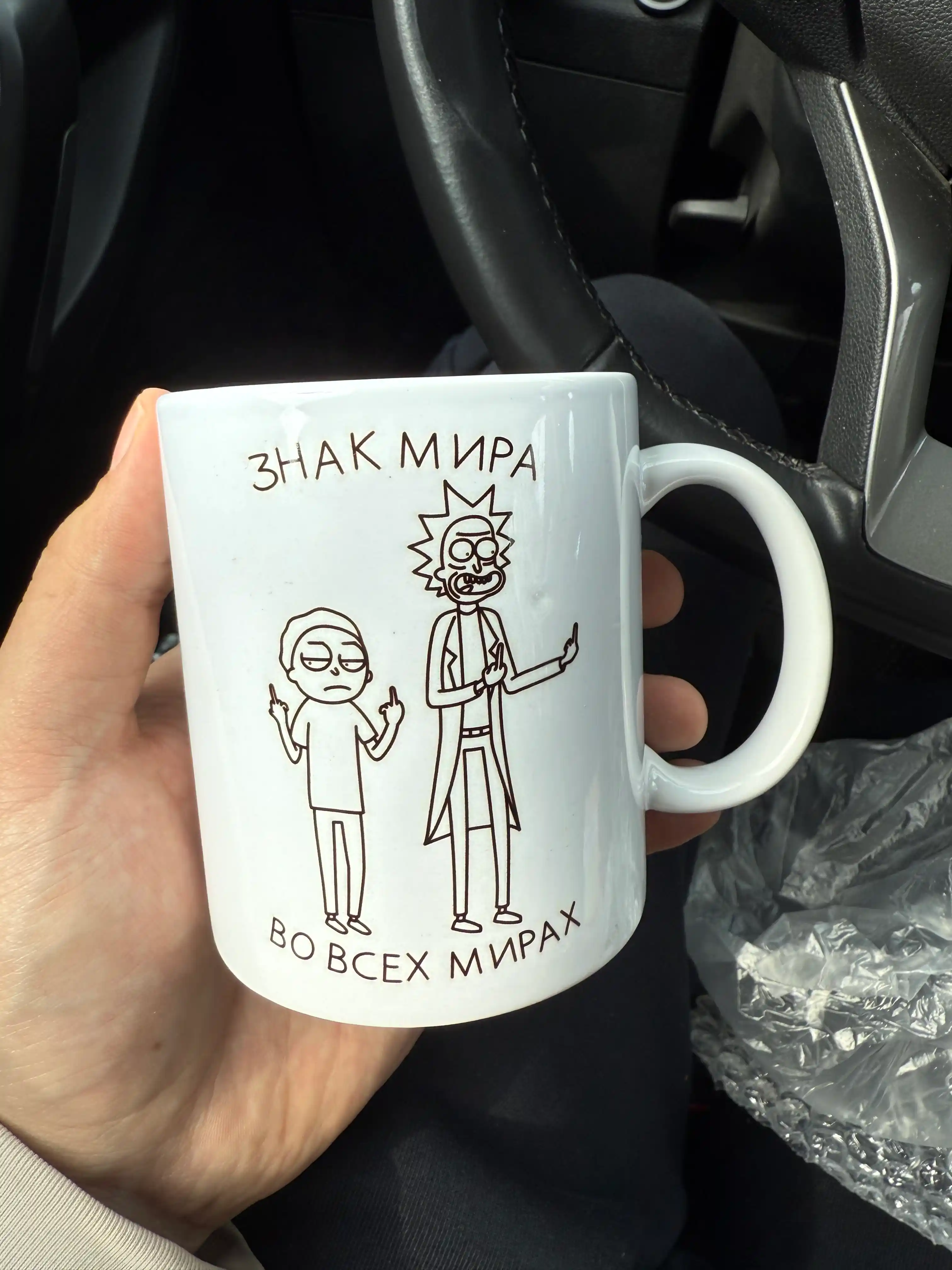 Krujka memlar, mushuklar, rik va morti, rakun, sovg'a