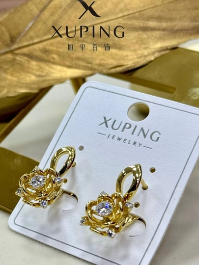 Женские серьги, бижутерия, Xuping — 1001PRT-BXUPING-ОРАНЖ