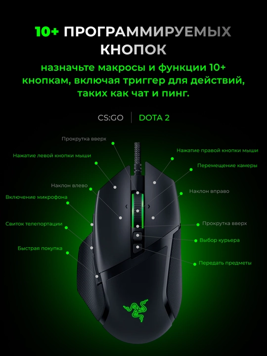 Razer Basilisk V3 RGB USB Black simli oyin sichqoni RZ01-04000100-R3M1