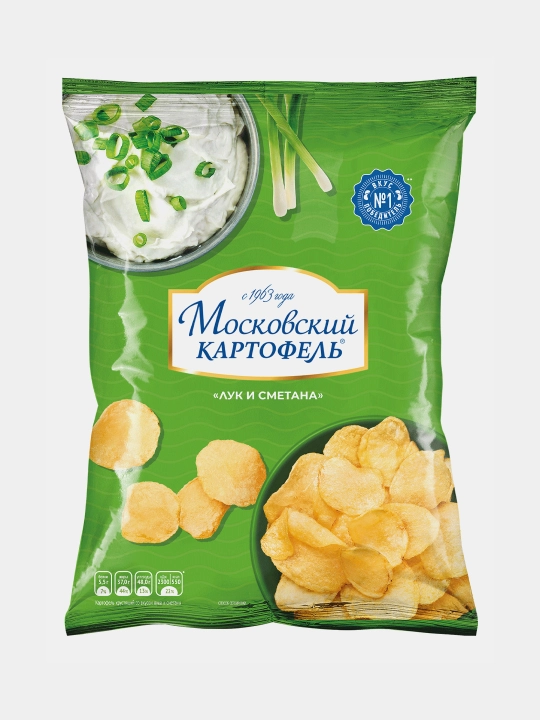 Chips Moskva kartoshkasi, piyoz va smetana 120 gк - 