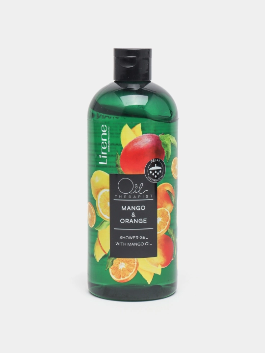 Gel yuvinish uchun Lirene Oil Therapist, mango va apelsin, 400 ml - 