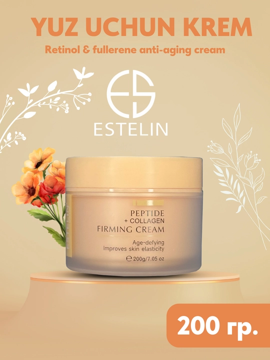 Peptid va kollagenli mustahkamlovchi yuz kremi, Estelin Peptide & Collagen, 200 g - 