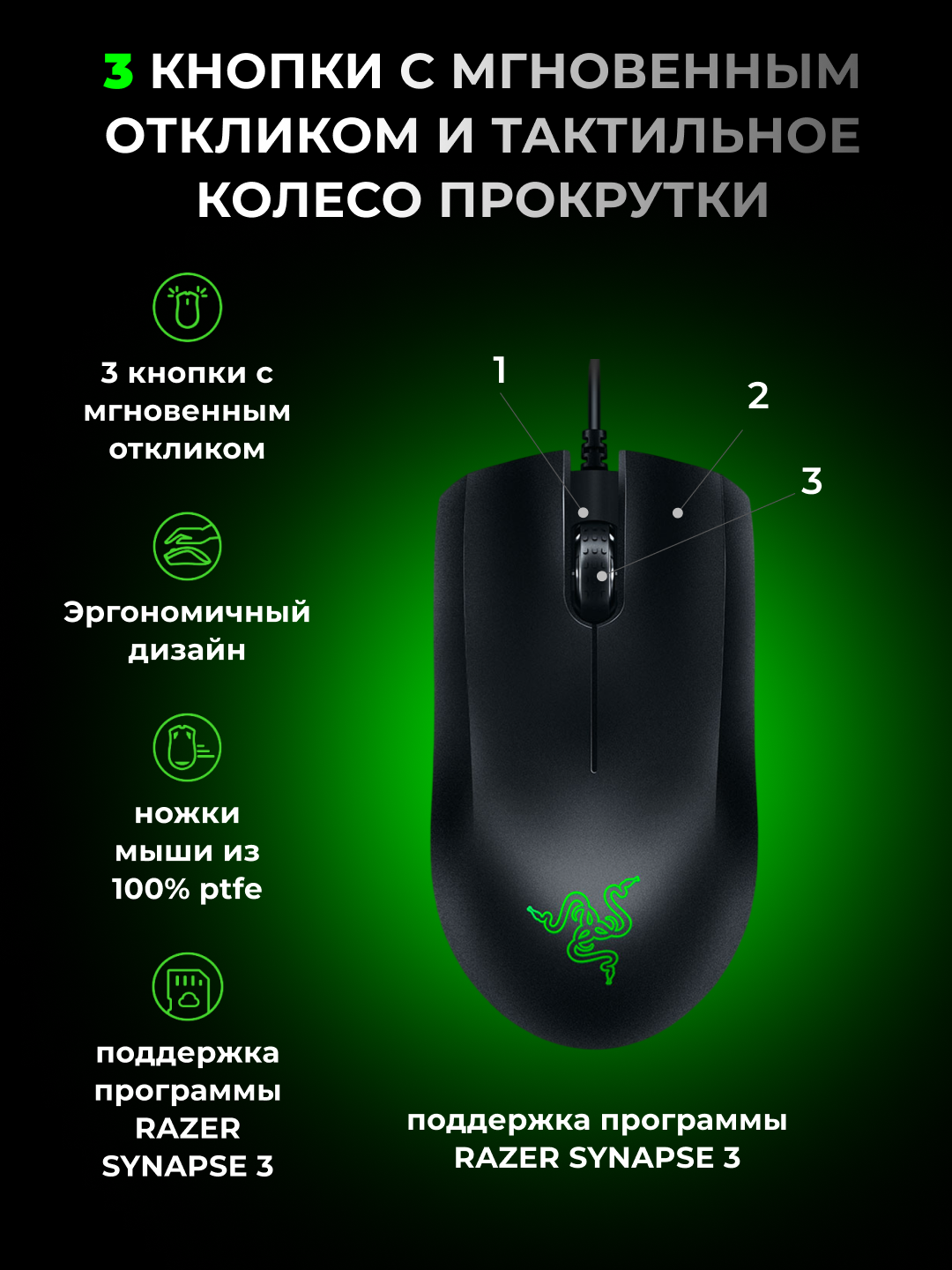 Razer Abyssus Lite o'yin sichqonchasi Goliathus Mobile Construct Edition va pad