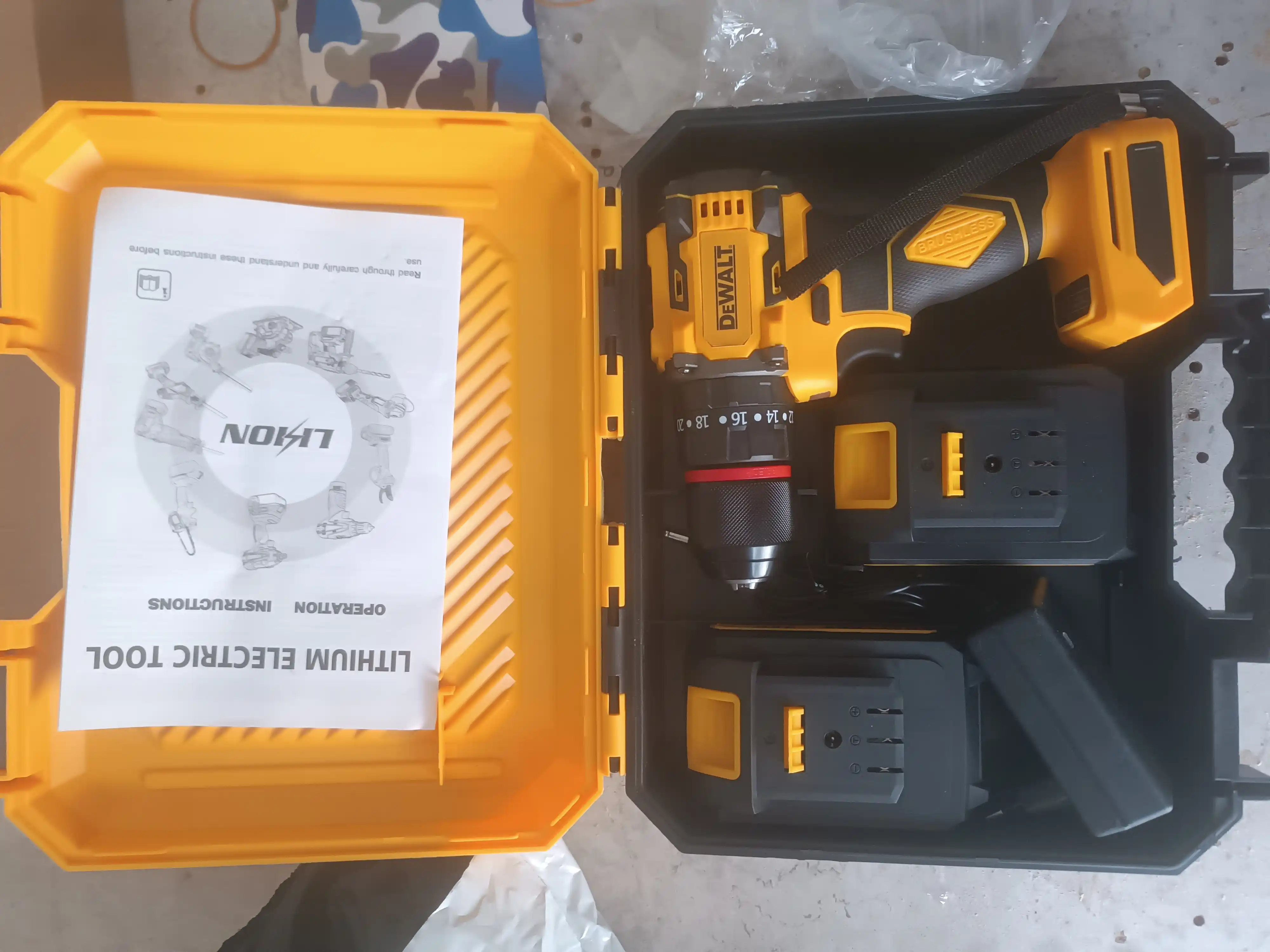 Drel-shurupovert akkumulyatorli 48V, cho‘tkasiz motor, 2 Li-ion akkumulyator