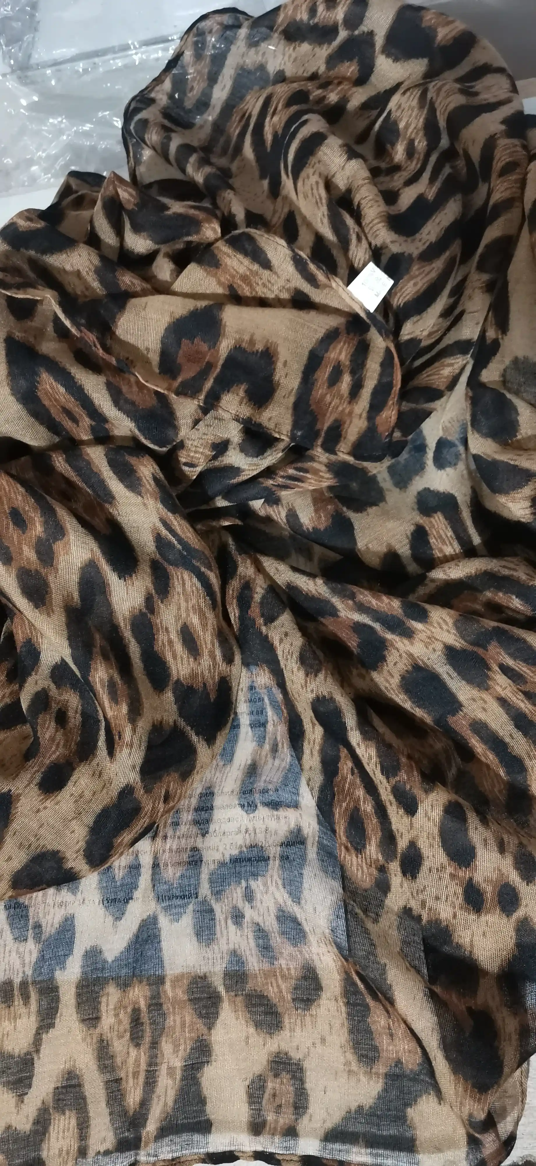 Ayollar sharfi engil, palantin, leopard naqshli, bahor-kuz, 2 rang, 90*180 sm
