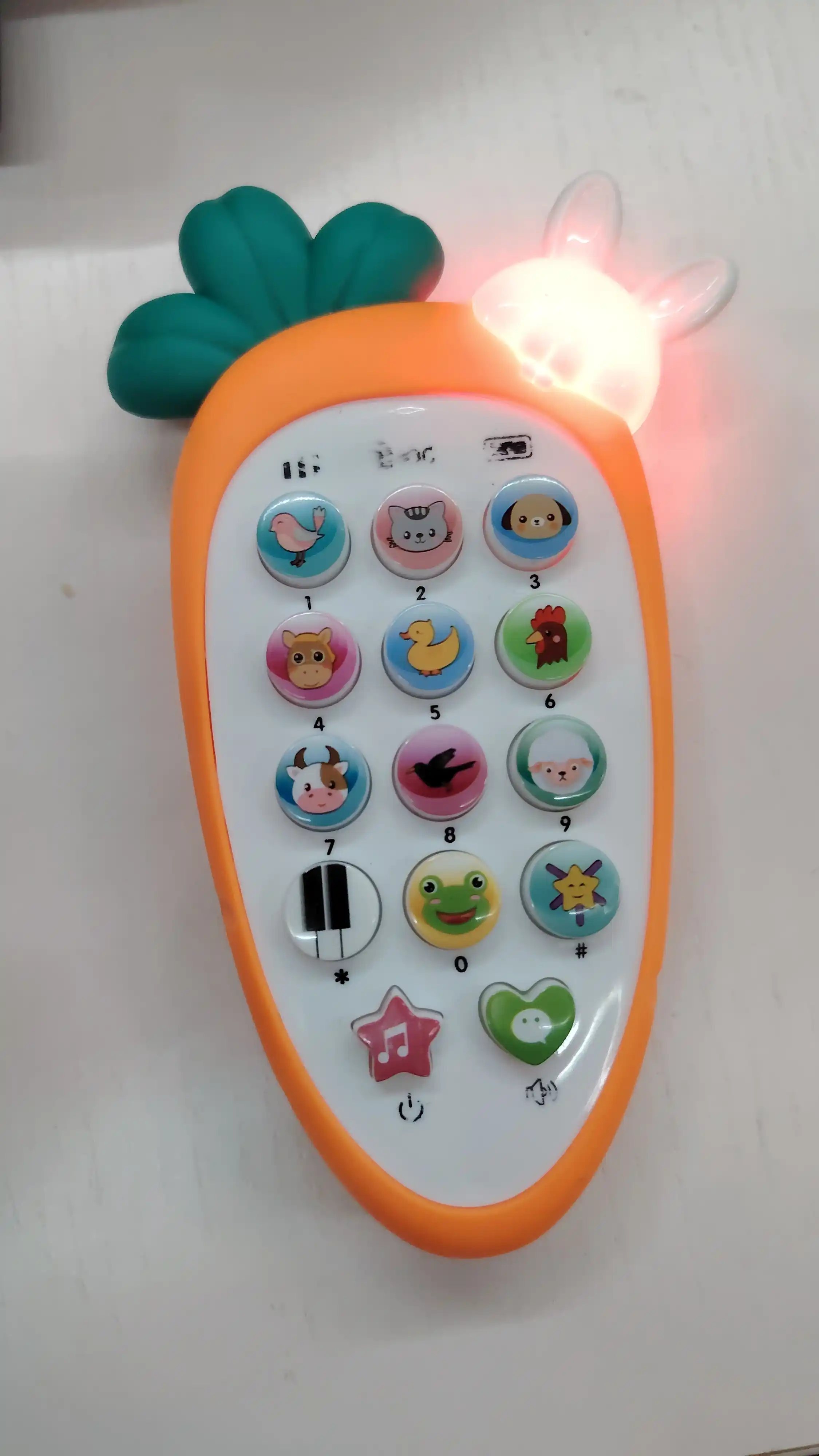 6 oylik va undan katta bolalar uchun yorug‘lik, tovushlar va ohanglar bilan jihozlangan musiqiy rivojlantiruvchi telefon