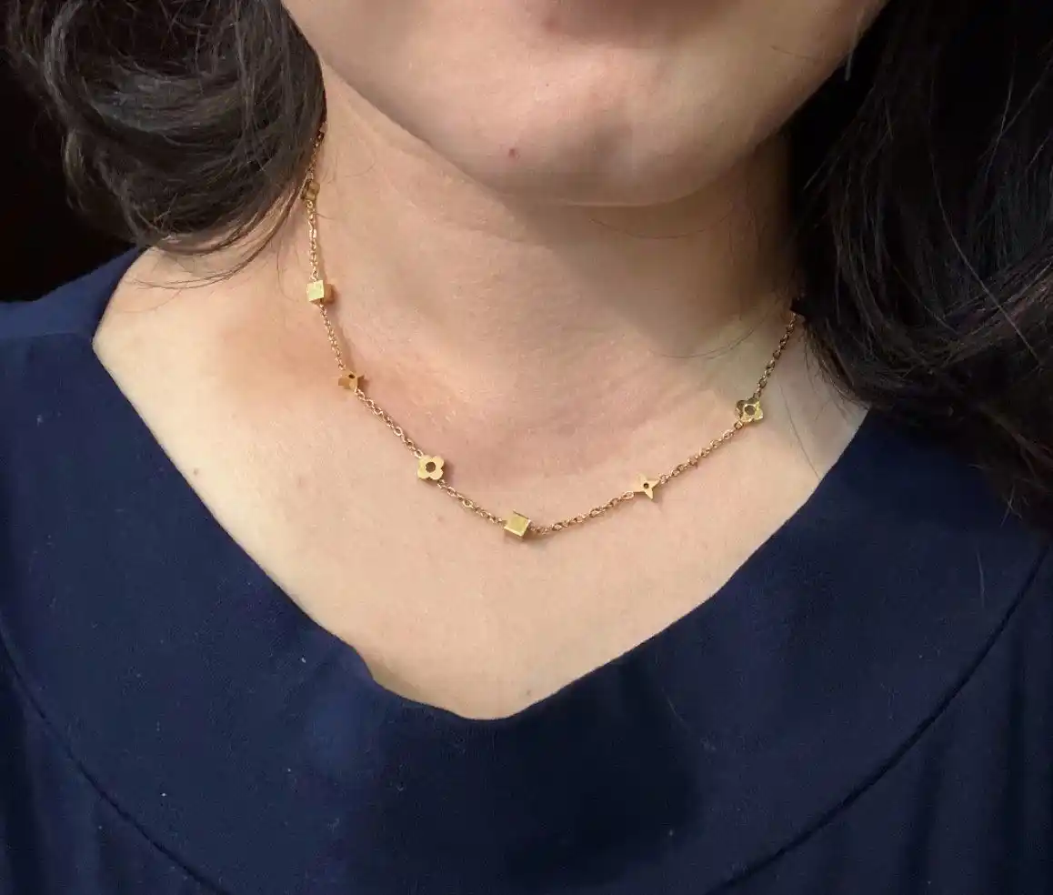 Ayollar va qizlar uchun ayollar zanjiri, minimalistik bezak, bo‘yin zanjiri, Van Cleef