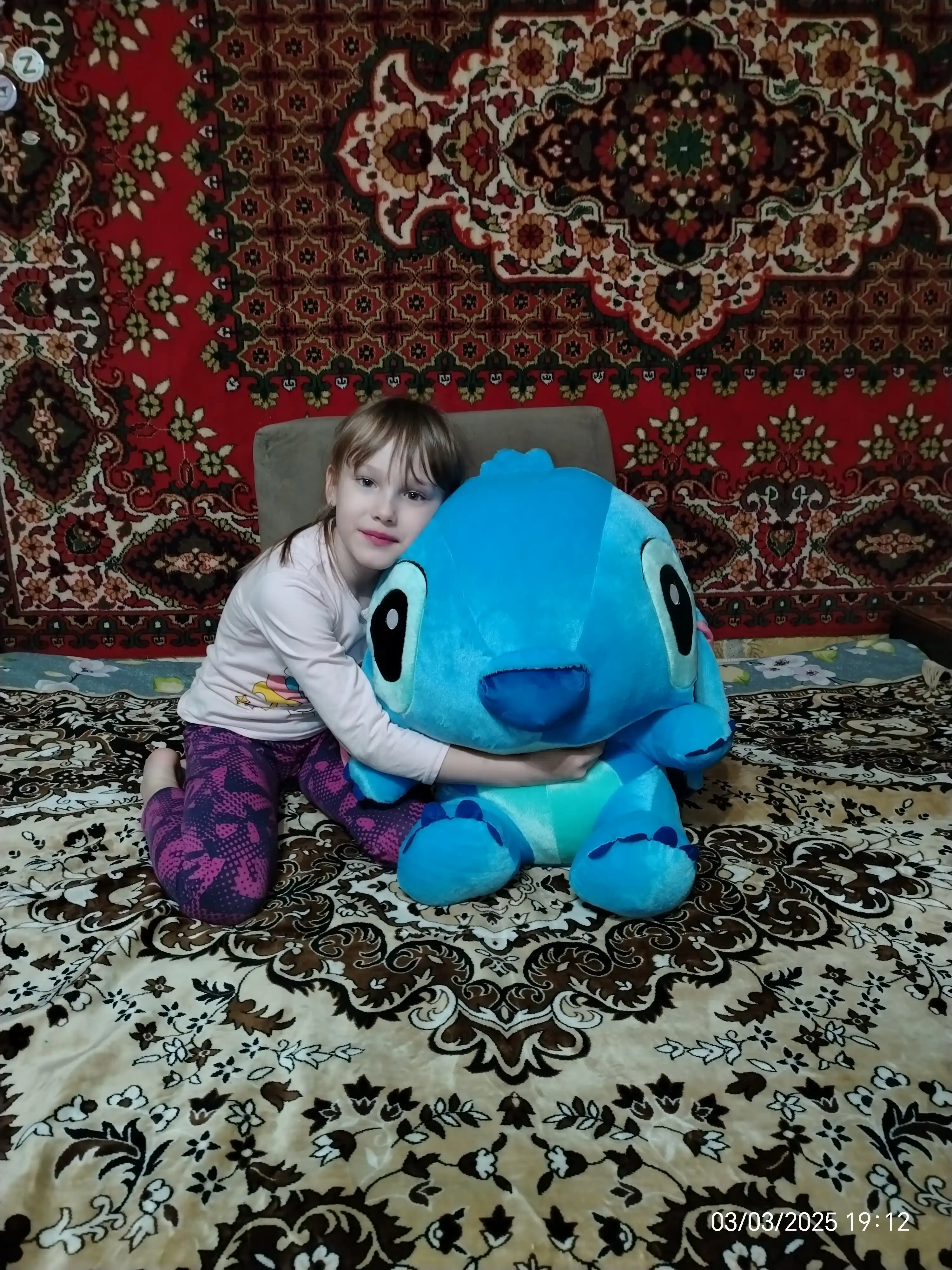 Yumshoq bolalar o‘yinchog‘i, Lilo va Stich, sovg‘a uchun, ko‘k va pushti