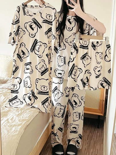 Комплект женской пижамы, 4 в 1